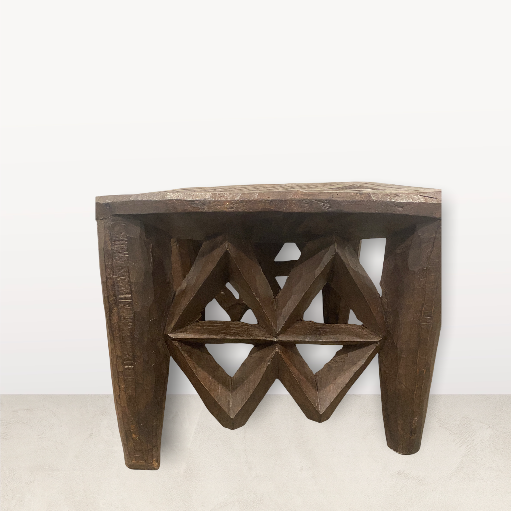 Nupe Table Stool Square Engraved L 12.2 AN6583