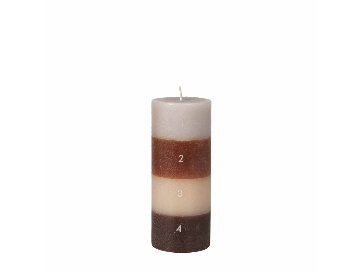 Broste Copenhagen Brown Mix Colorblock Calendar Candle