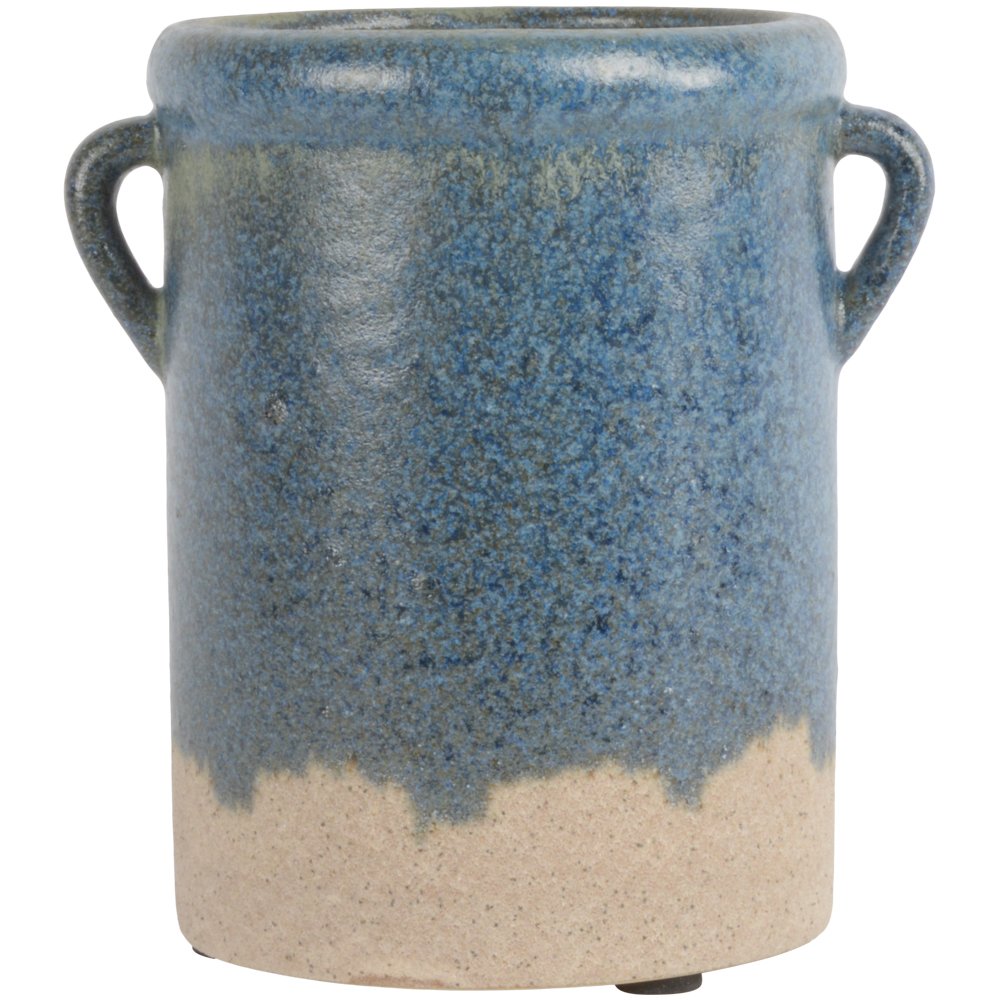 Grand illisions Jar With Handles Blue/Green Dipped