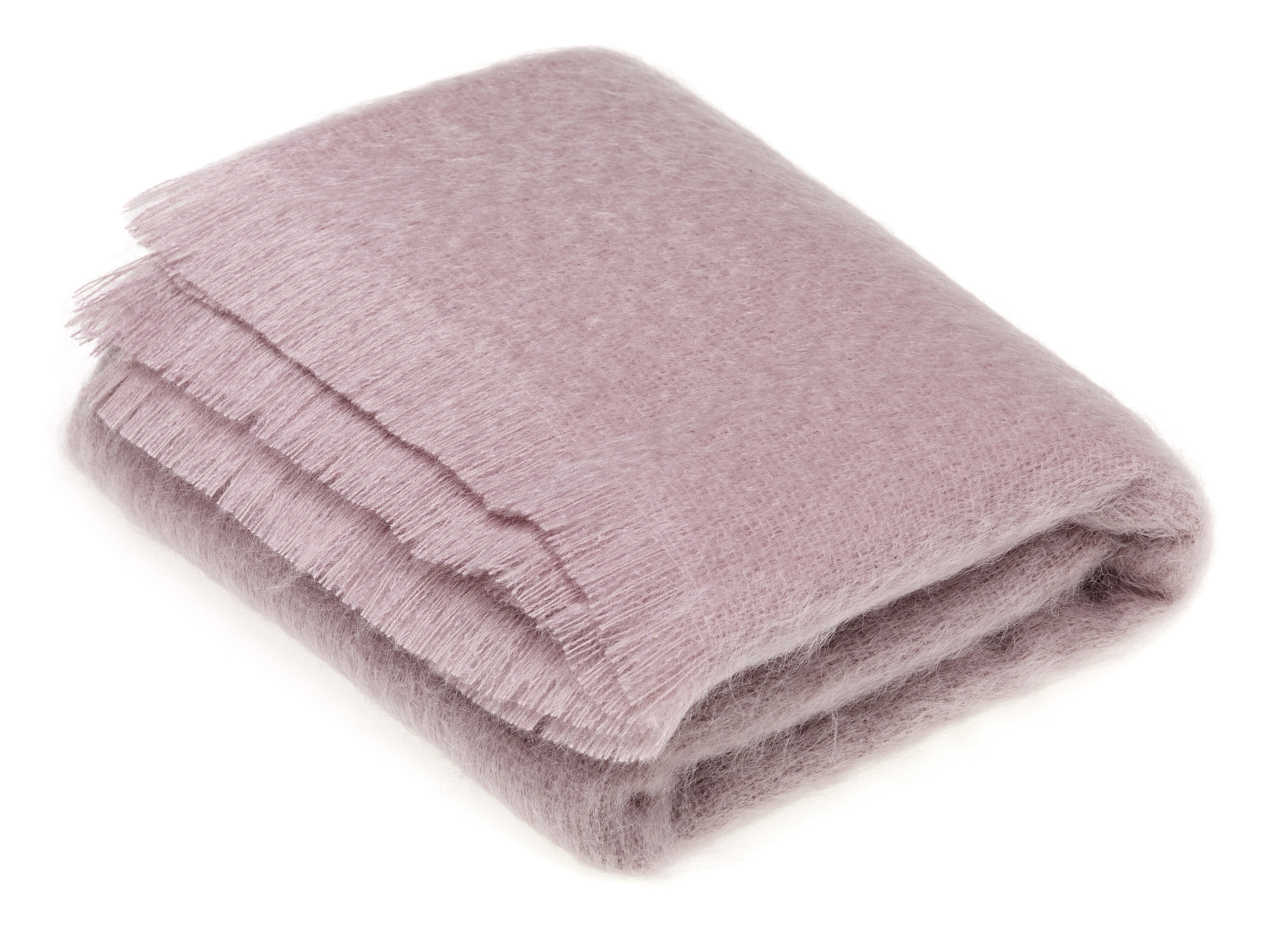 Bronte by Moon Dusky Pink Luxury Mohair Throw