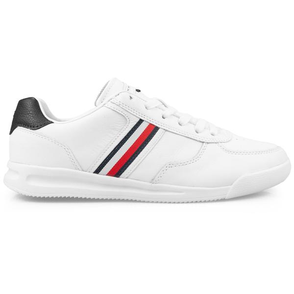 Lightweight Leather Flag Trainers White