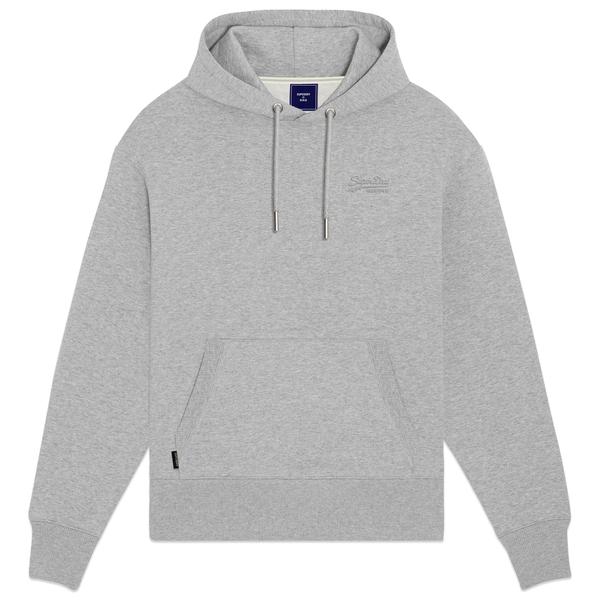 Vintage Logo Embroidered Hood Athletic Grey Marl