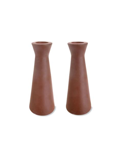 Garden Trading Set Of Two Candle Holders Tall Brick Red