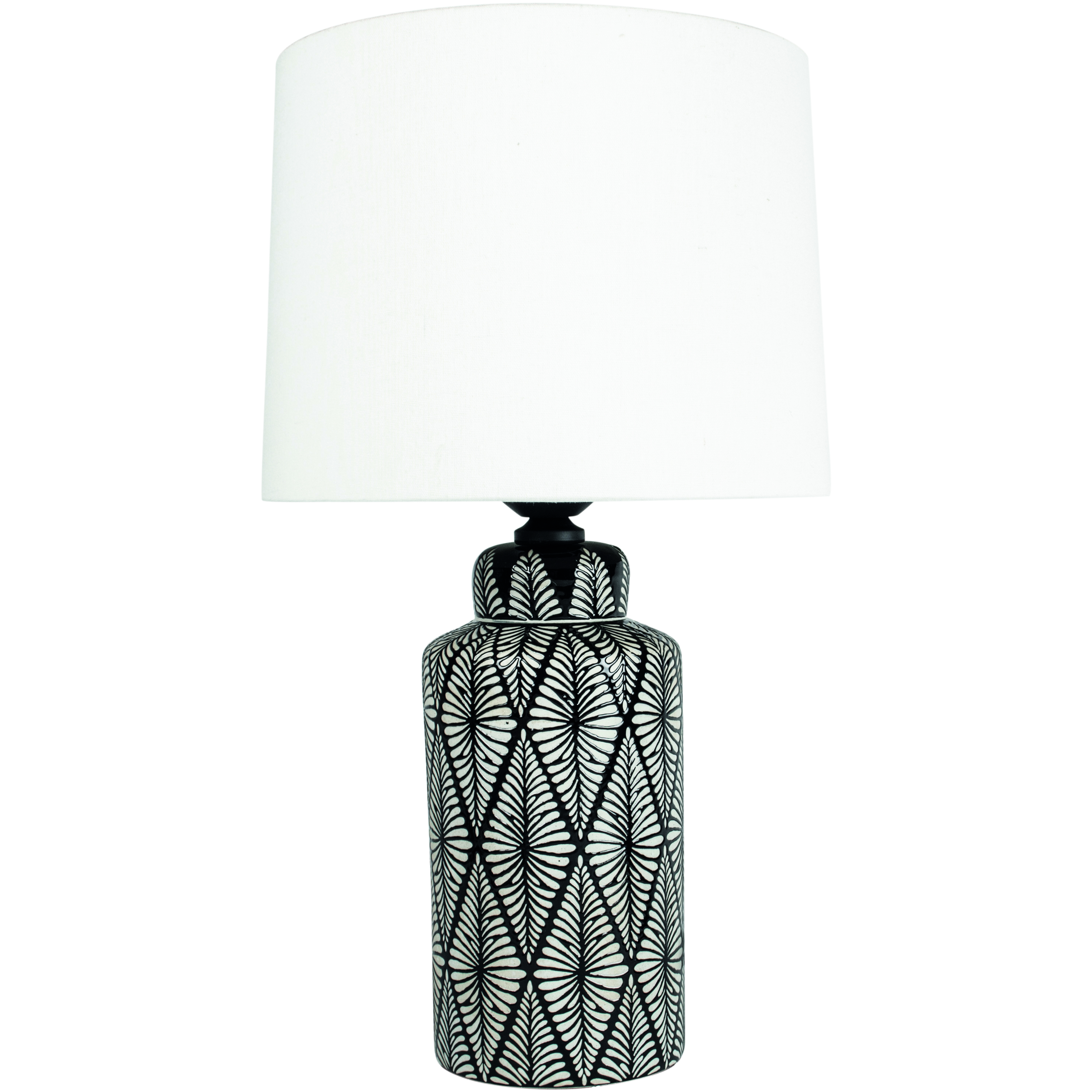 Grand Illusions Lamp Indochine Noir With Ivory Shade
