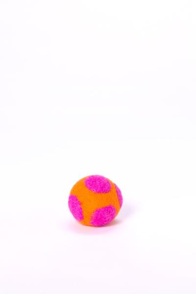 Ware of the Dog Polka Dot Ball Orange Pink