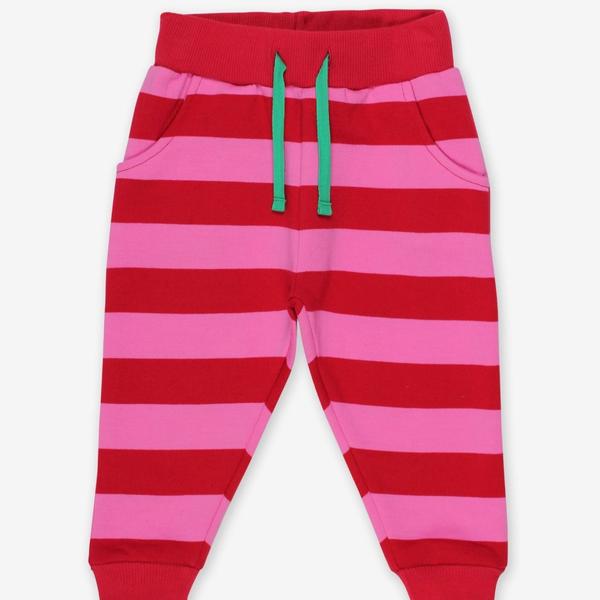 Organic Red Striped Joggers