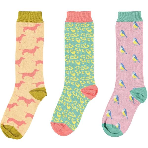 Kids Pink Cotton Knee Socks Pack Of 3