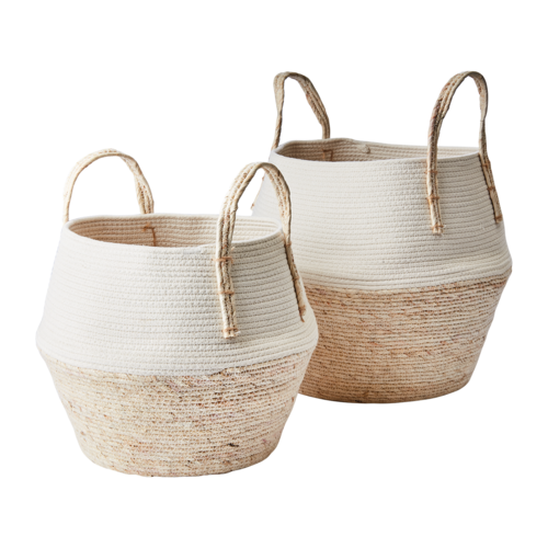 Collect Basket Set Of 2 Natural White