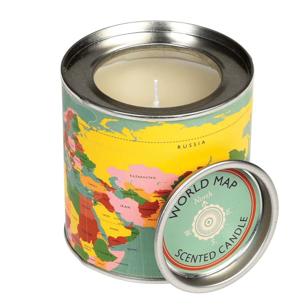 Rex London Map Design Scented Candle in a Tin