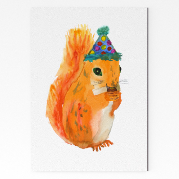 Rosie Webb  Party Squirrel A4 Art Print