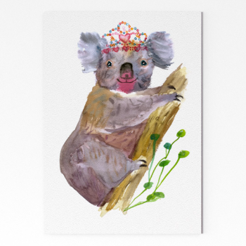 Rosie Webb  Koala in Tiara A4 Art Print