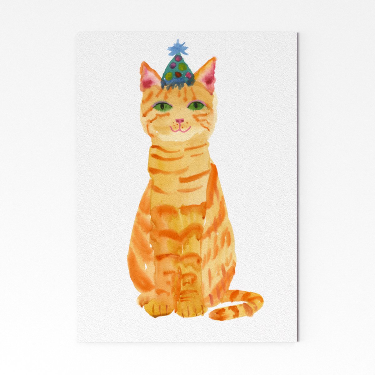 Rosie Webb  Ginger Party Cat A4 Art Print