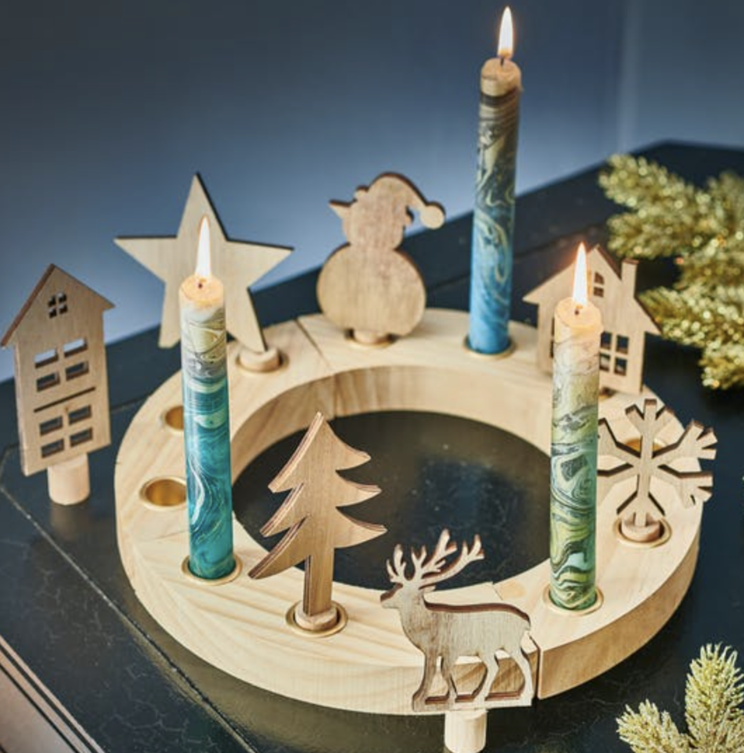Wooden Table Ring Advent Wreath