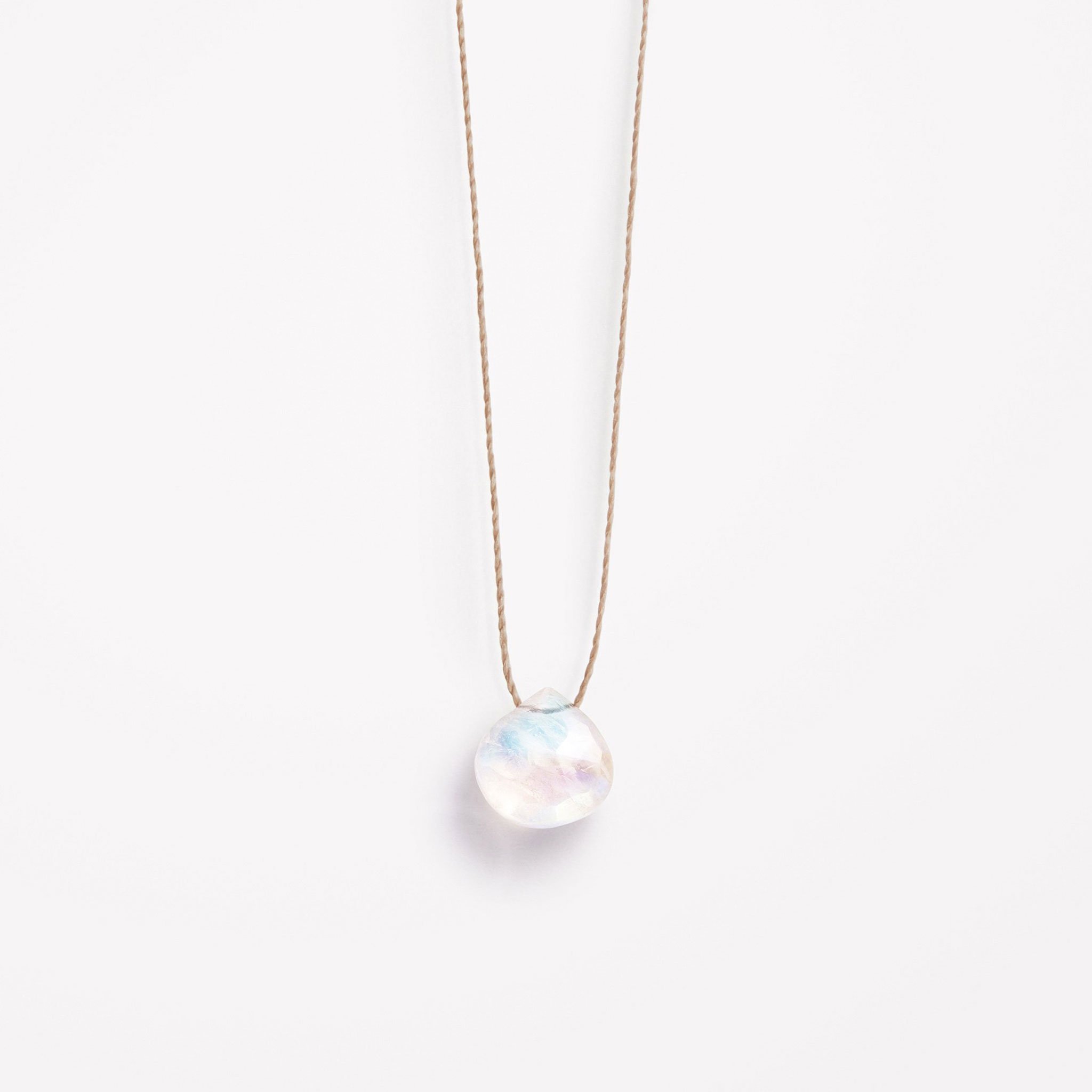 Rainbow Moonstone Fine Cord Necklace