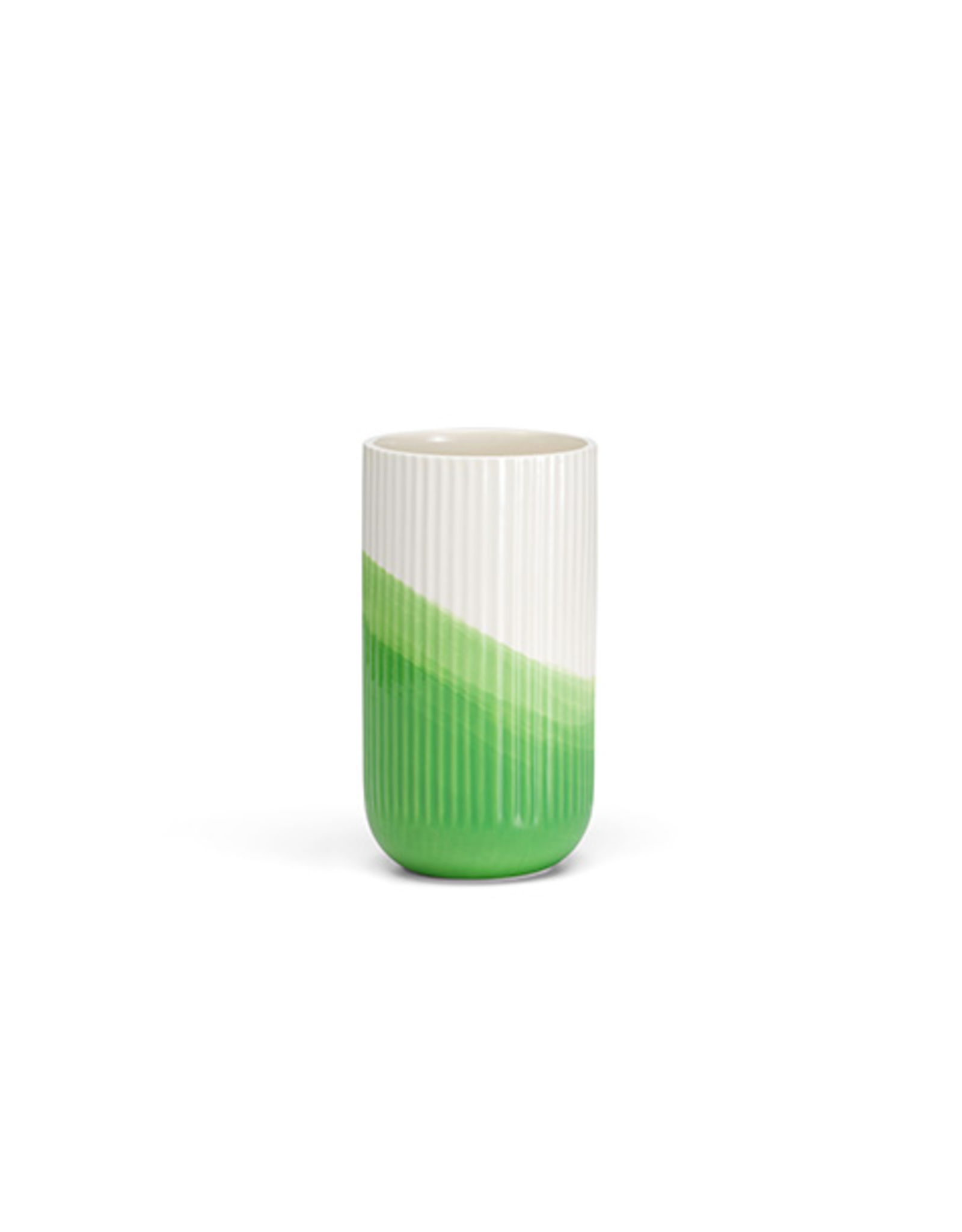 Vitra Green Ribbed Herringbone Vase