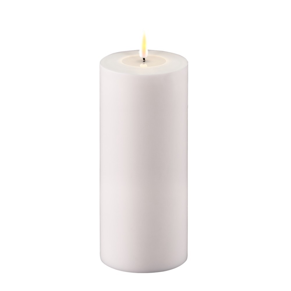 Scottie & Russell Chunky White Outdoor LED Candle - 10cm x 20xcm