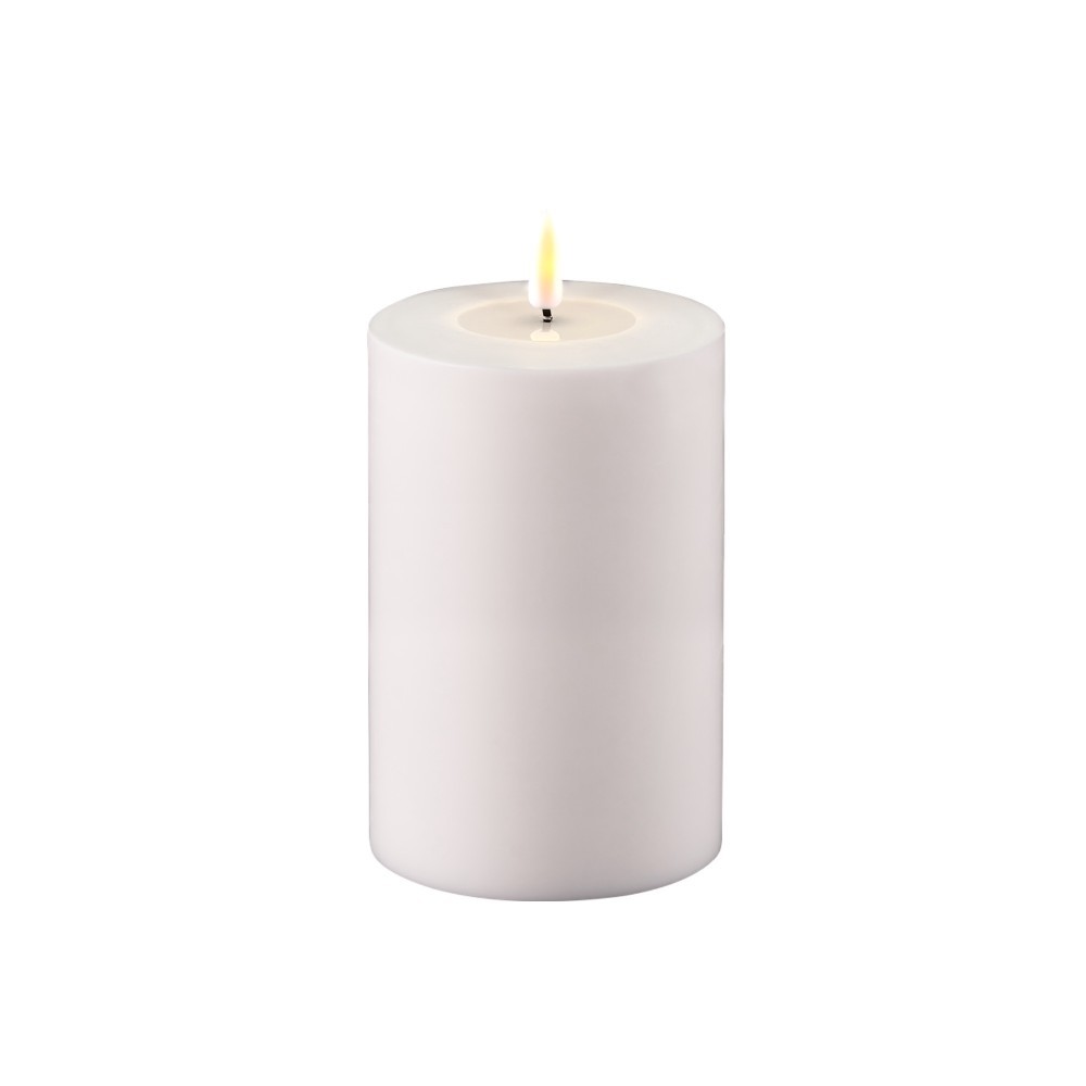 Chunky White Outdoor LED Candle - 10cm x 15cm