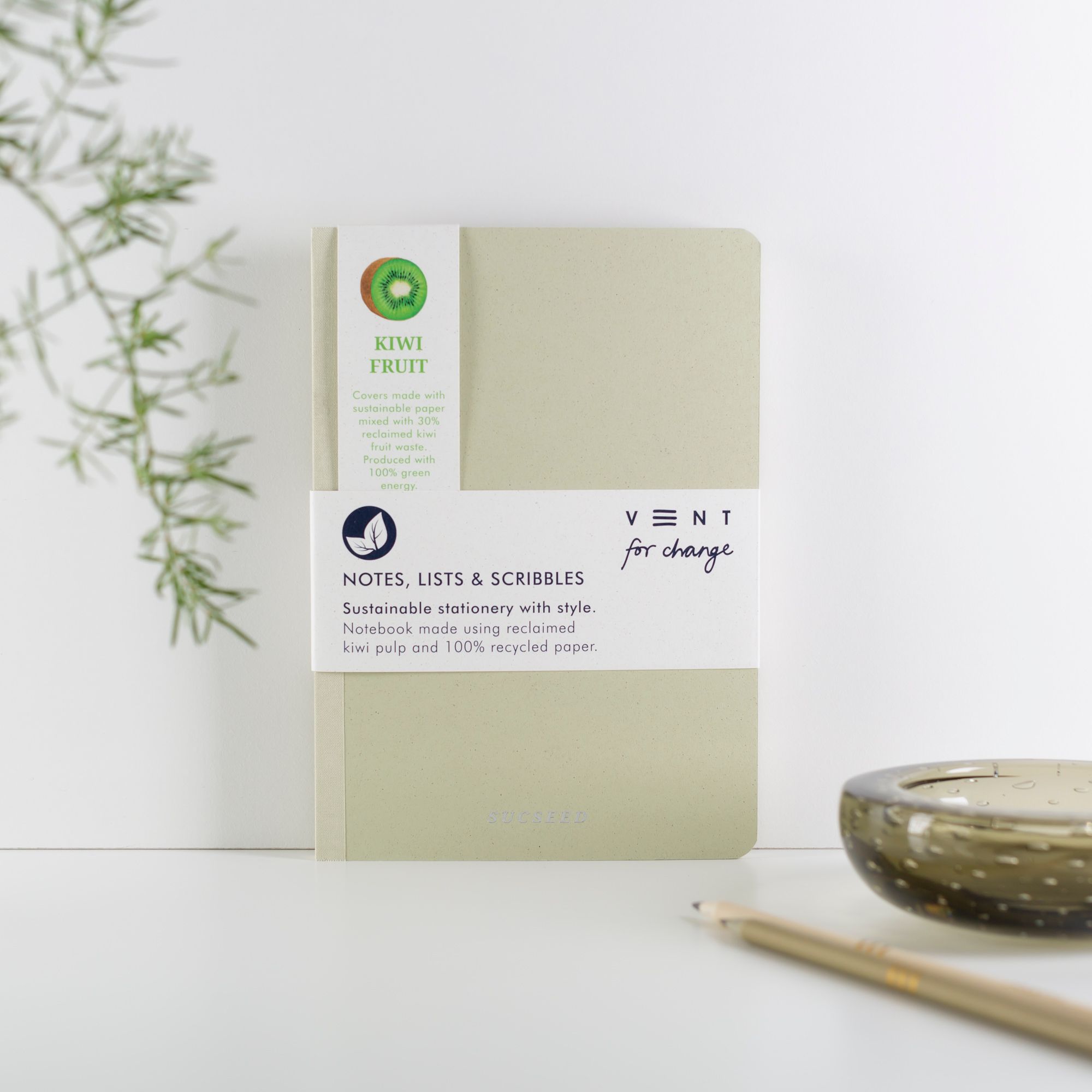 VENT for change Recycled Sucseed A5 Notebook – Kiwi Fruit