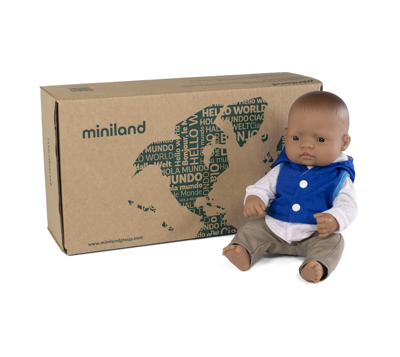Miniland Latino Boy Doll & Clothing Gift Box