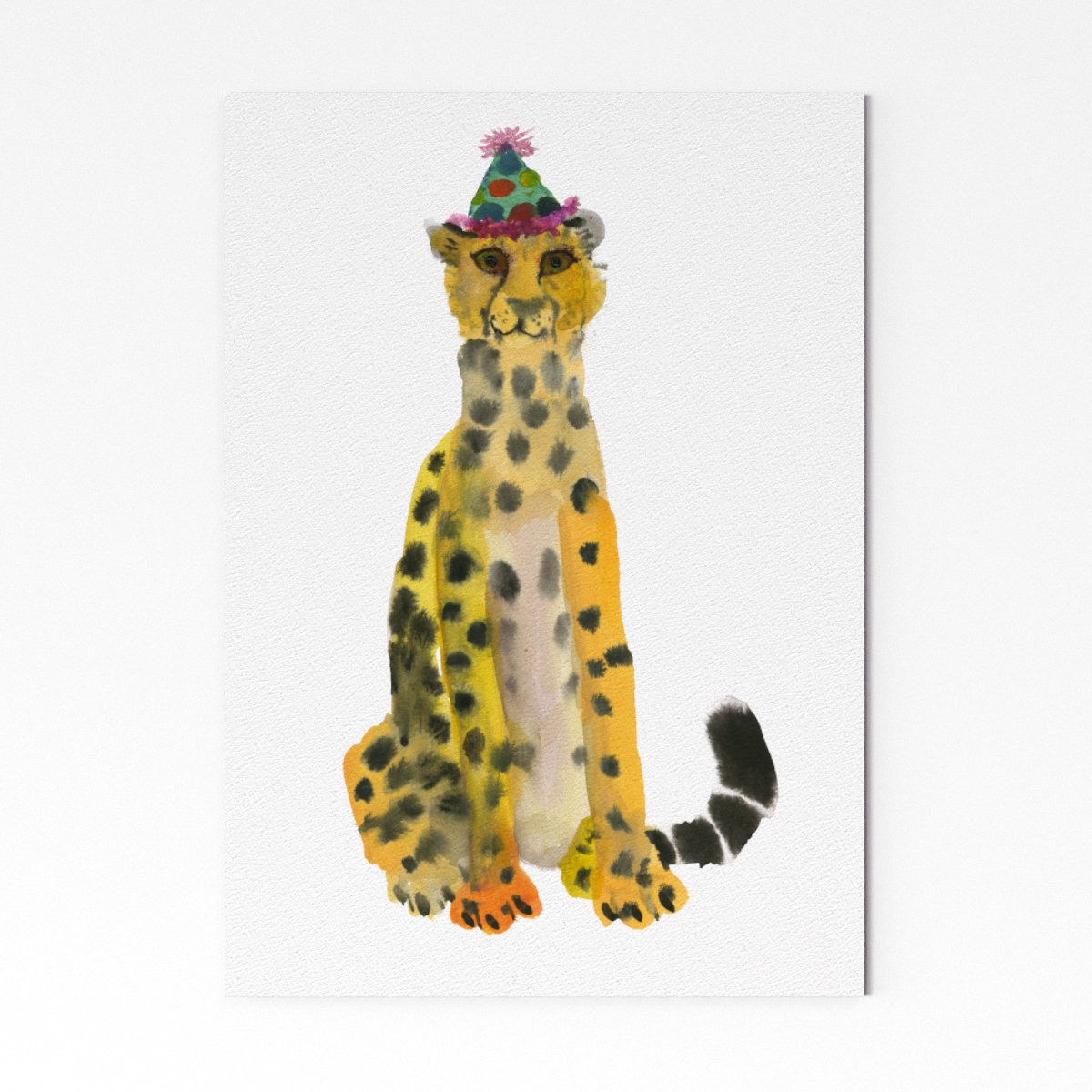 Rosie Webb  Party Cheetah A4 Art Print