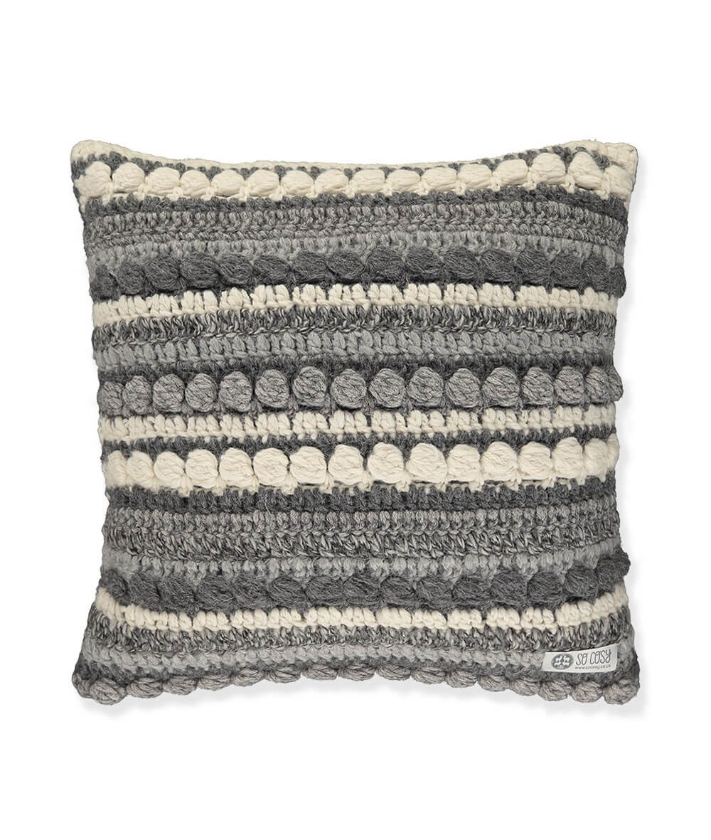 So Cosy Lima Grey Hand Crochet Cushion