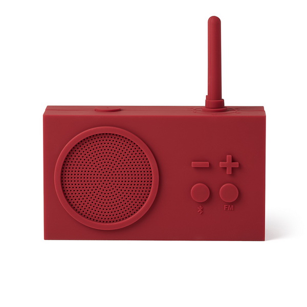 Lexon Design Dark Red Tykho FM Radio and 3W Bluetooth Speaker