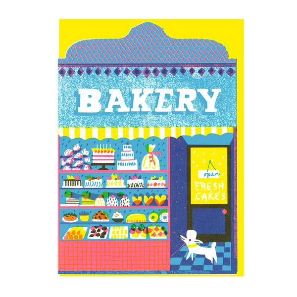 The Printed Peanut Card Bakery Shop Die Cut Card