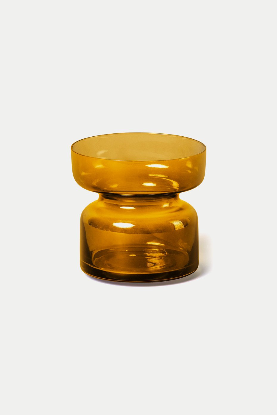 Amber Glass Tea Light Holder