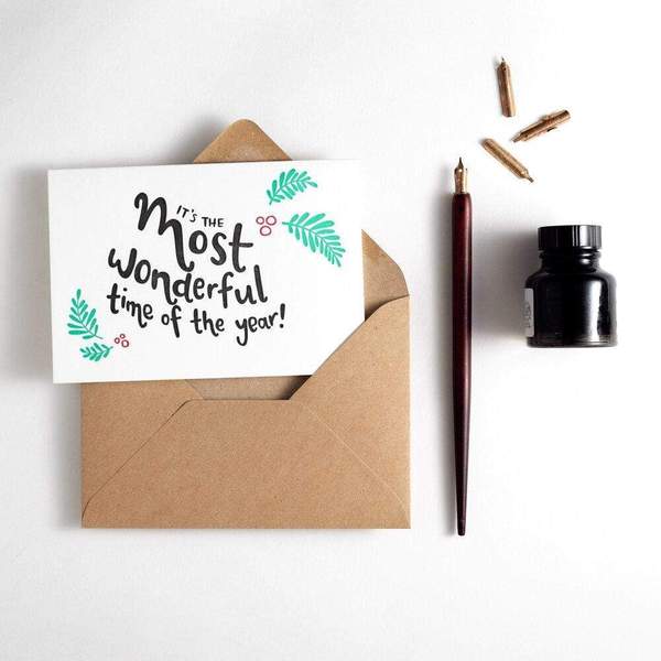 Its The Most Wonderful Time Of The Year Letterpress Christmas Card