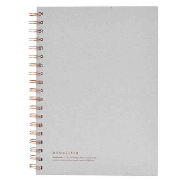 Grey Tabbed Spiral Notebook Large