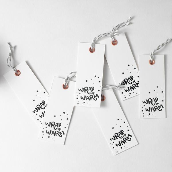 Wrap Up Warm Set Of Six Letterpress Gift Tags