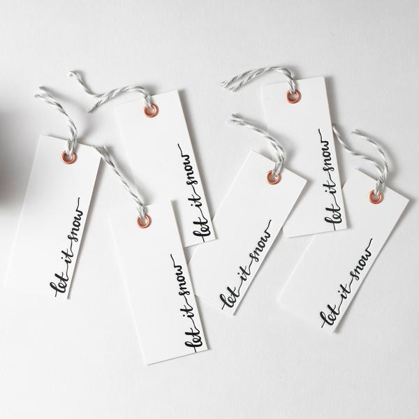 Let It Snow Set Of Six Letterpress Gift Tags