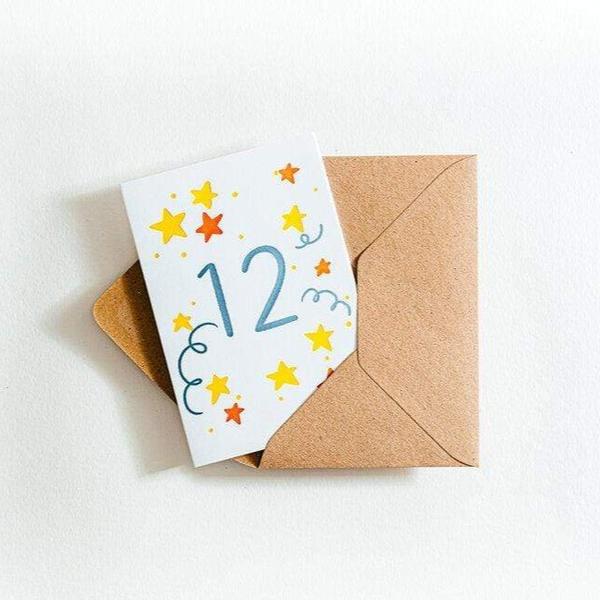 Twelve 12 Th Birthday Leterpress Card