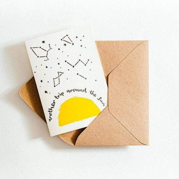 Another Trip Around The Sun Letterpress Birthday Card