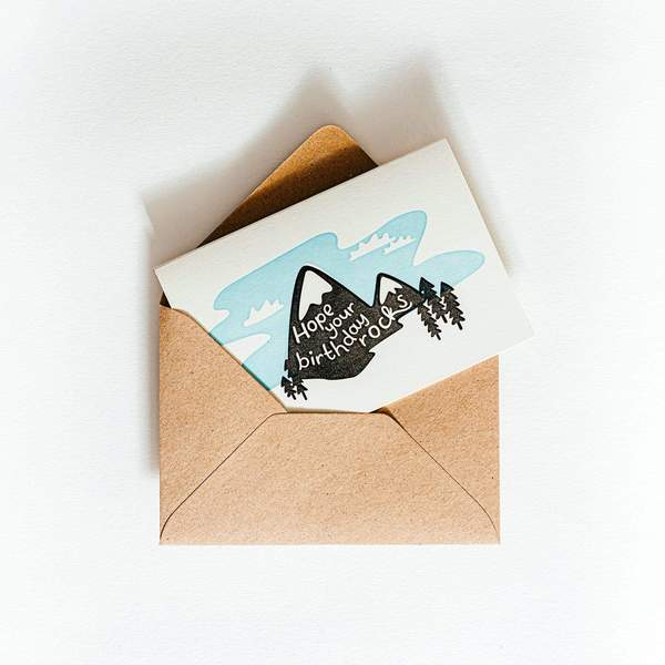 Hope Your Birthday Rocks Letterpress Card