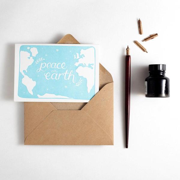 Peace On Earth Letterpress Christmas Card