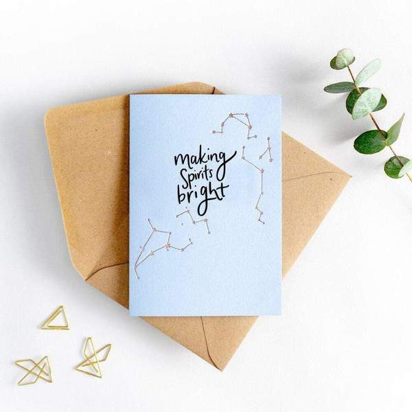 Hunter Paper Co. Making Spirits Bright Letterpress Christmas Card