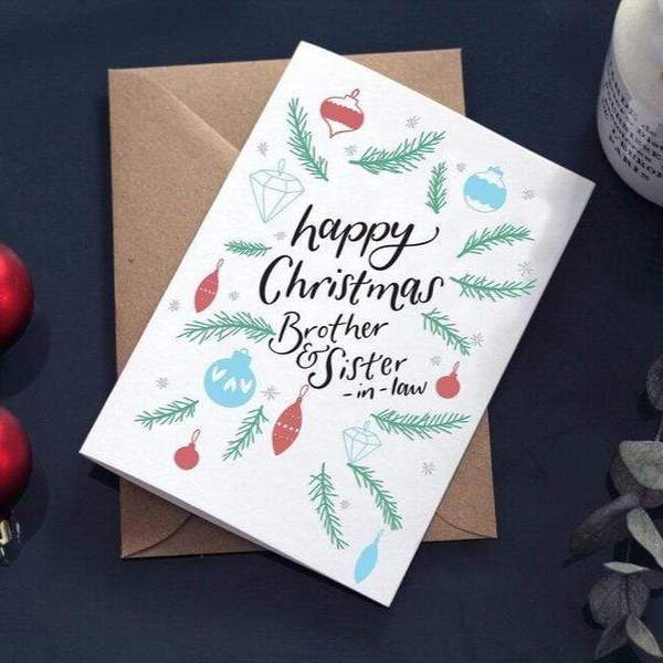 Hunter Paper Co. Happy Christmas Brother Sister In Law Letterpress Card