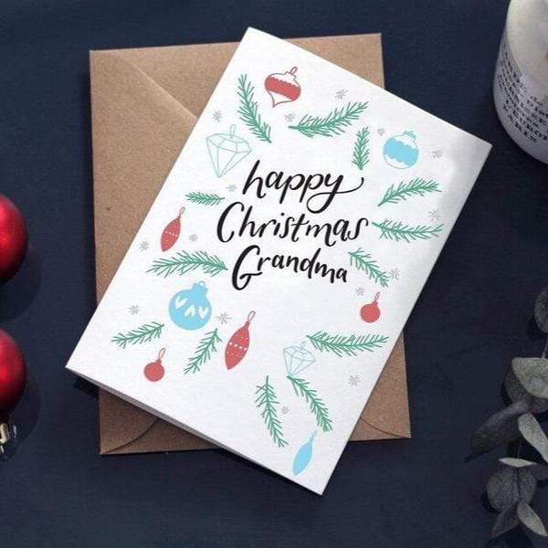 Hunter Paper Co. Happy Christmas Grandma Letterpress Card