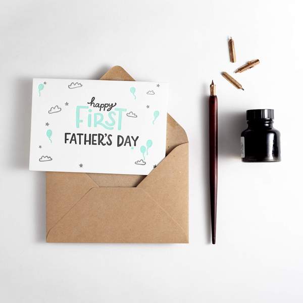 Happy First Fathers Day Letterpress Card