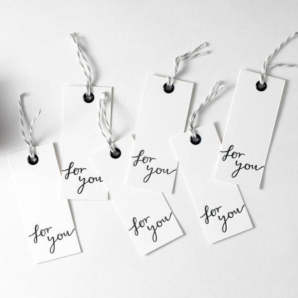 For You Set Of Six Letterpress Gift Tags