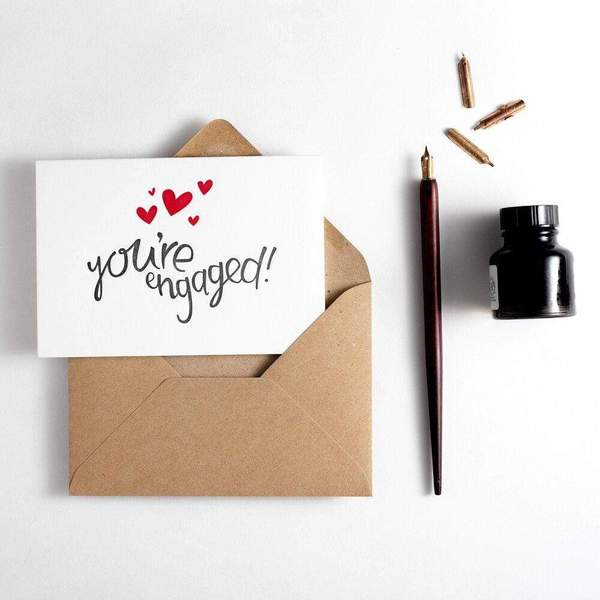Hunter Paper Co. Youre Engaged Letterpress Engagment Card