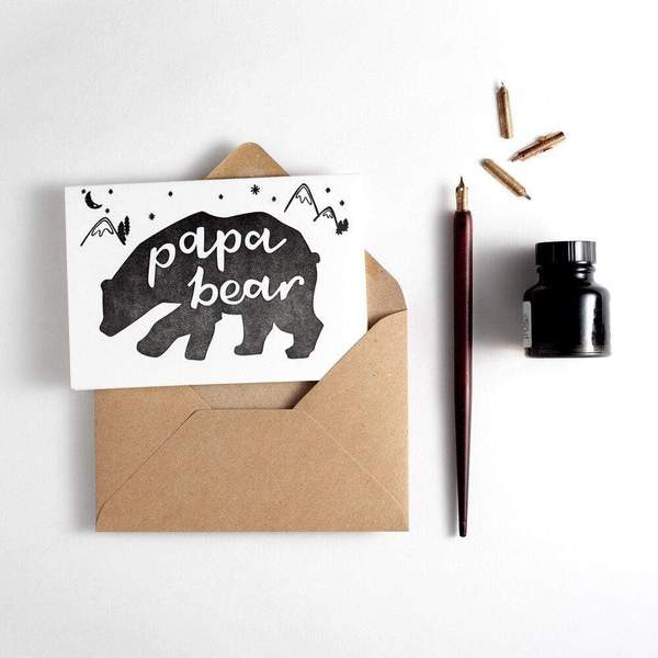 Hunter Paper Co. Papa Bear Letterpress Fathers Day Card