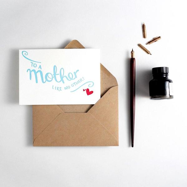 To A Mother Like No Other Letterpress Mothers Day Card