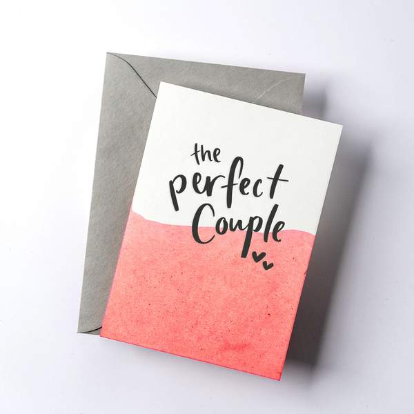 The Perfect Couple Dip Dye Letterpress Card
