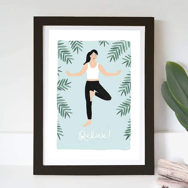 Relax Yoga A 3 Art Print