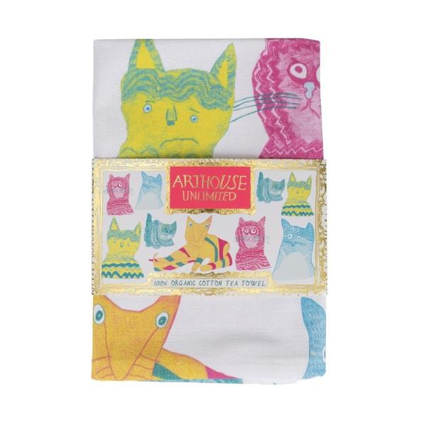 ARTHOUSE Unlimited Miaow For Now Organic Cotton Tea Towel