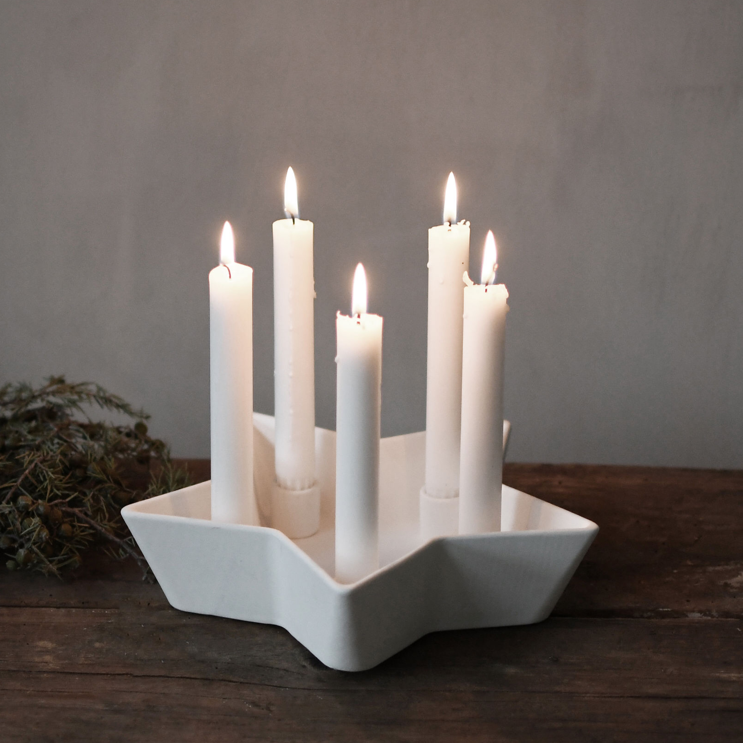 Storefactory Byle White Star Candlestick Dish 