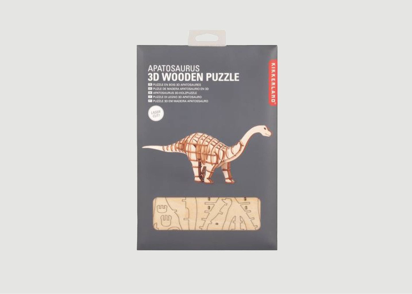 Kikkerland Design 3 D Wooden Puzzle Apatosaurus