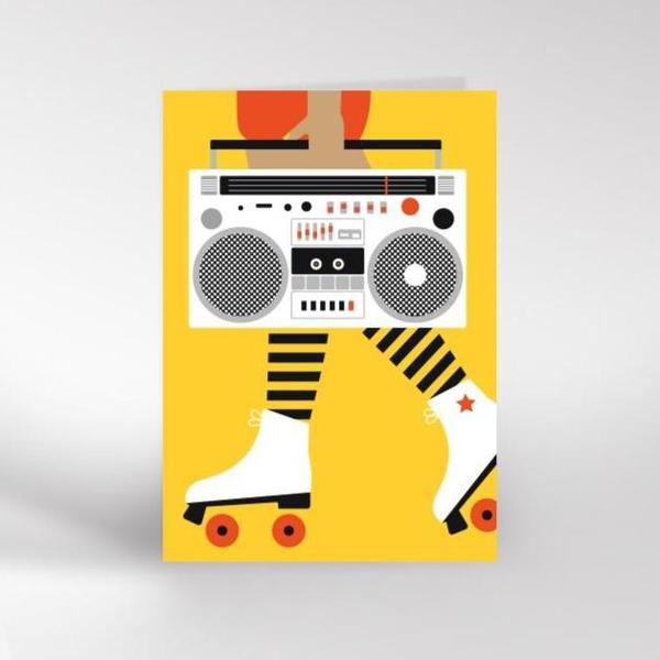 Roller Boots Greetings Card